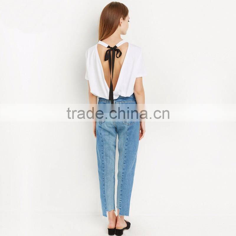 best sell latest fashion long top design new model sexy women t shirt