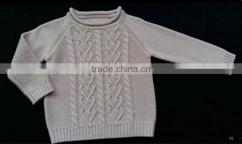 High Quality Wholesale knitted cable autumn child cashmere sweater(BKNB24)