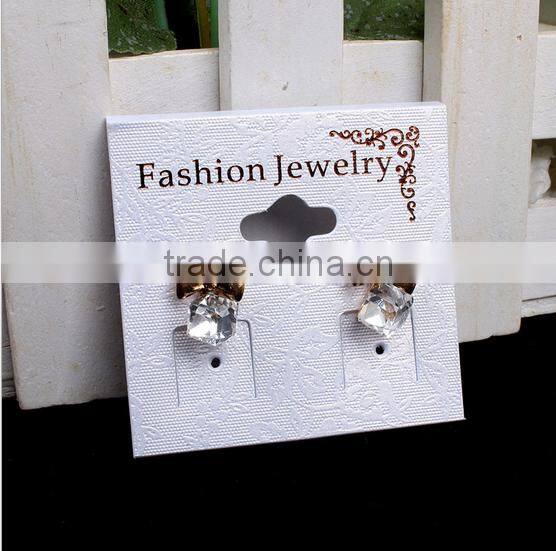 Custom die cut earring necklace jewelry paper card 2016 diy jewelry packaging cards for necklaces
