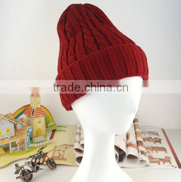 new style fur linen latest cable knitted women wool hat