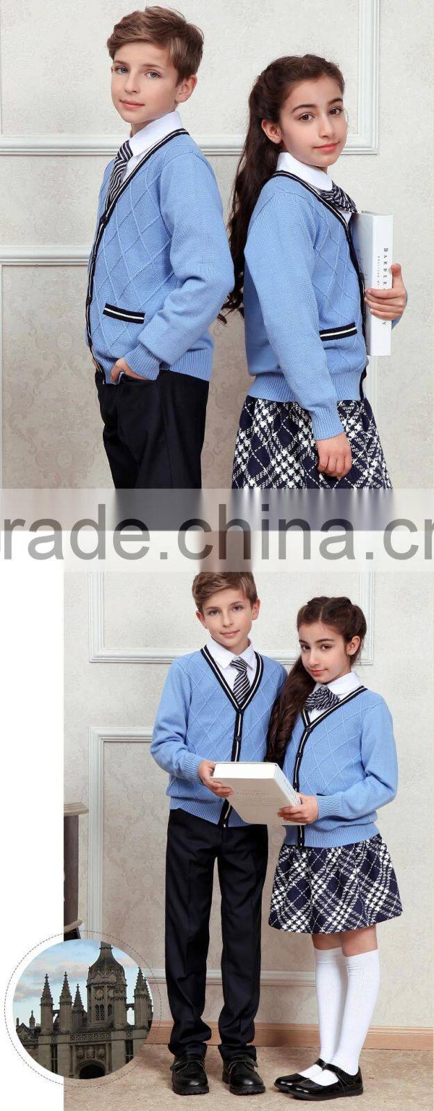 2017 new design Factory Price High Quality Children Primary School Uniform