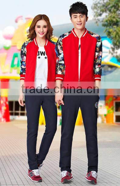 2017 top design wholesale latest design tracksuit fashion printing sportswear couple tracksuit