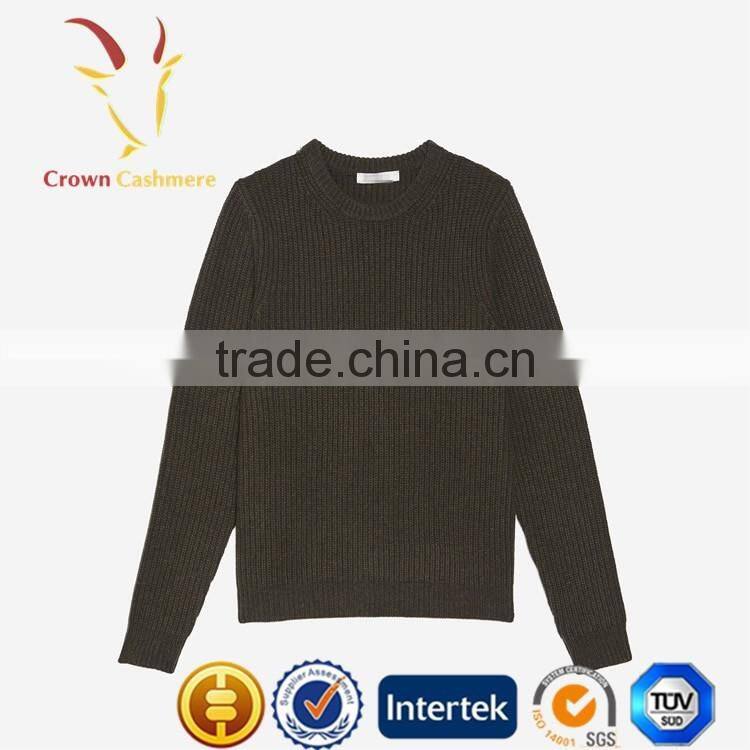 Men Handmade Crew Neck Tight Pullover Sweater