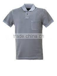 promotional high quality 100% cotton blank short sleeve pure color polo shirts with pockets