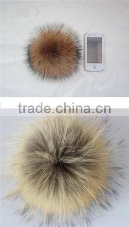 Raccoon fur pom poms For Hat / Garment / Key Chain/Shoes