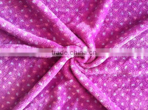 Heart Printed Microfiber Fleece Fabric for Housecoat