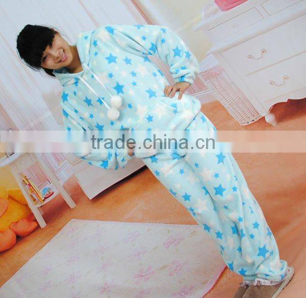 ladies' 100% polyester printed coral fleece pajama