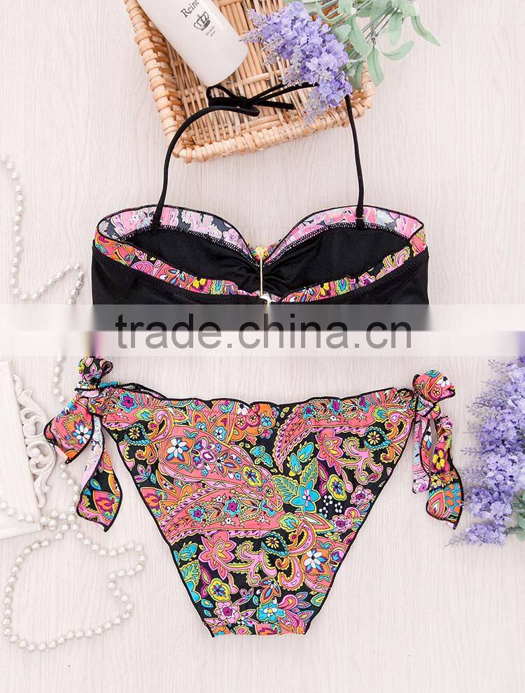 Bohemian clothing crystal rhinestone bikini set