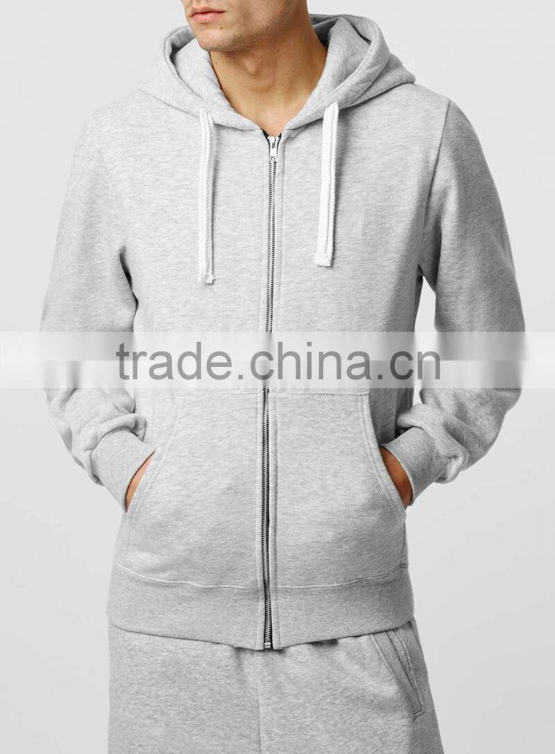 100%Cotton zip up plain hoodies men's custom hoodies factory 2017