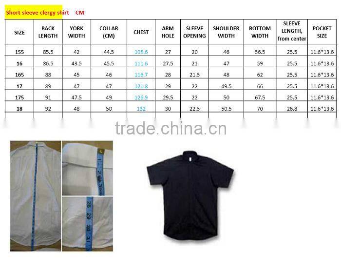 USA hot sale custom tab collar cotton/polyester clergy shirt
