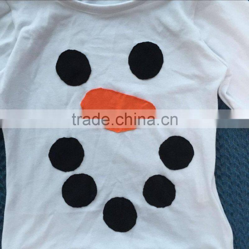 2015 baby snowman design shirt and polka dot ruffle pants baby clothes YW-199