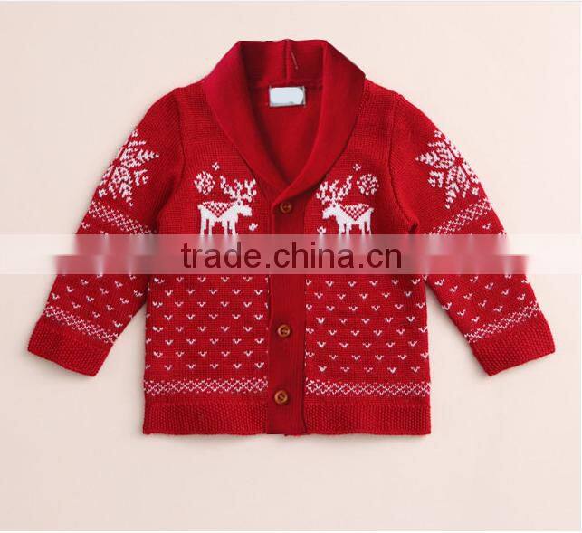Hot Sale Cotton Children Sweaters Cute Christmas Pattern Knitting Kids Cardigan