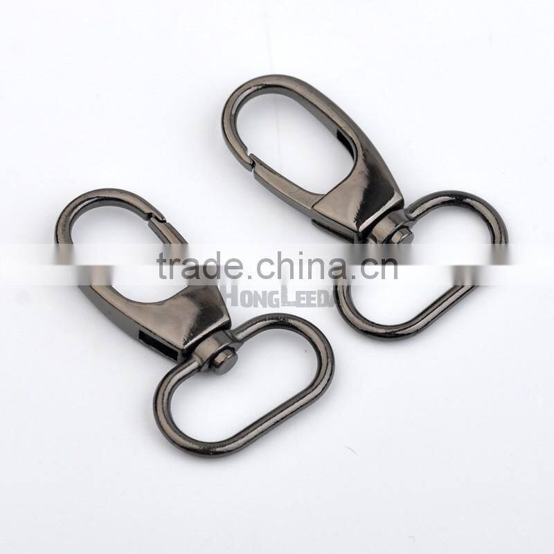 25mm 1inch Shinny black nickle gun metal Alloy Swivel Clasps Snap Key Hooks DIY Key Chain Ring clip buckle HK-020