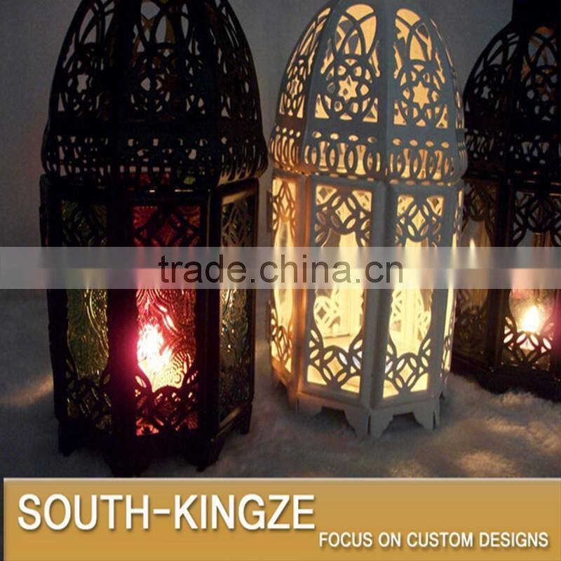 Colorful/Transparent Glass Metal Candelabrum