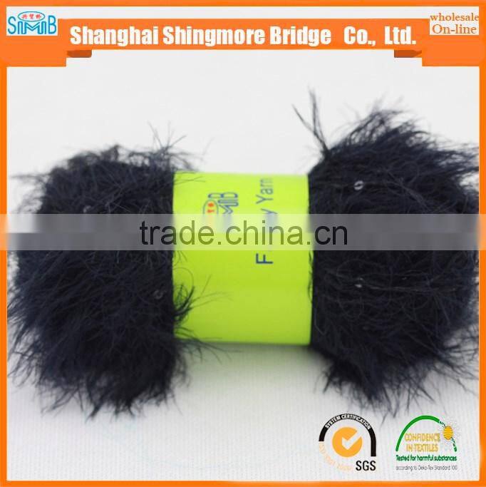China yarn supplier wholesale feather knitting yarn with sequins for knitting sweater