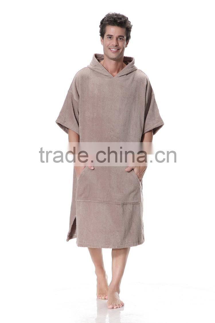 Adult swimming changing robe 100% cotton with hard shell
