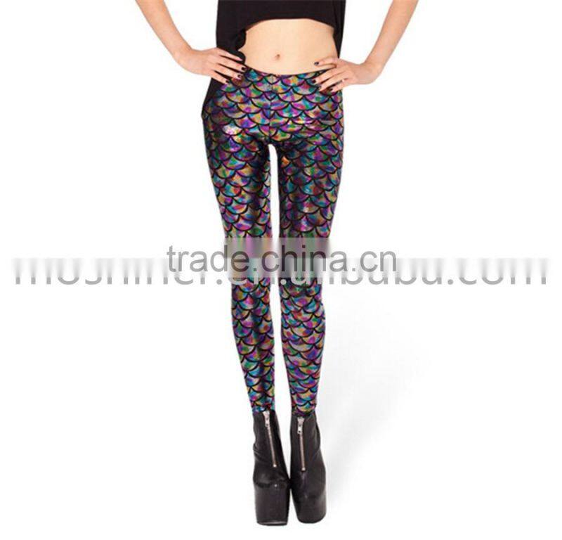 2016 Hot Sale Women Mermaid Leggings Plus Size Multi-color