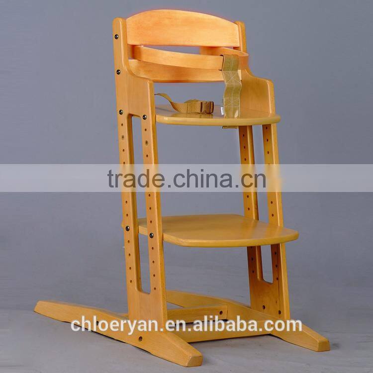 Top quality wooden baby feeding high chair for babies wholesale
