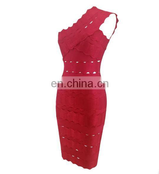 2017 OEM bandag dress bordeaux one shoulder party dress