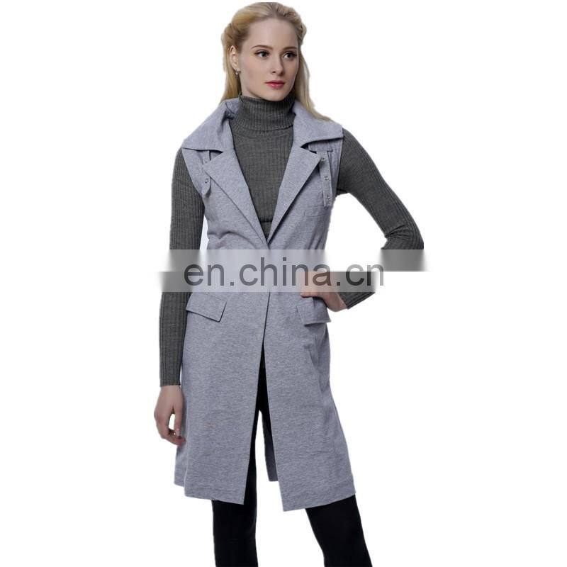 2015 Fashion longline lapel collar lady jacket,custom jacket,jacket for women