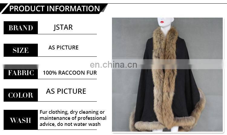 Xcellent Quality Rabbit Raccoon Poncho Pushmina Like Shawl Real Fur Stole