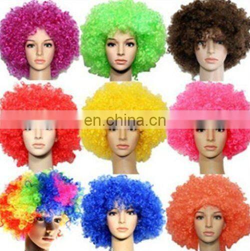 Fashion blue football fans afro wig