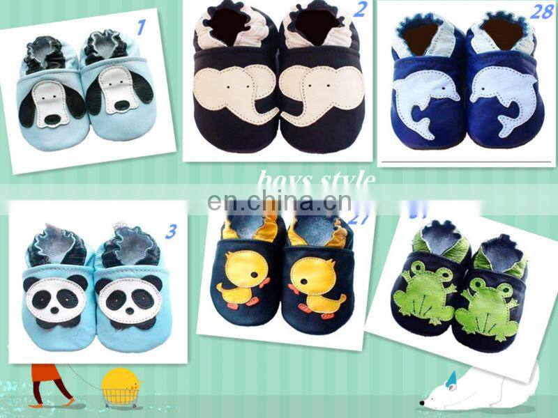 Newborn Baby Shoes Cow Leather Soft Sole Loafers Hot Pink Cherry Pattern