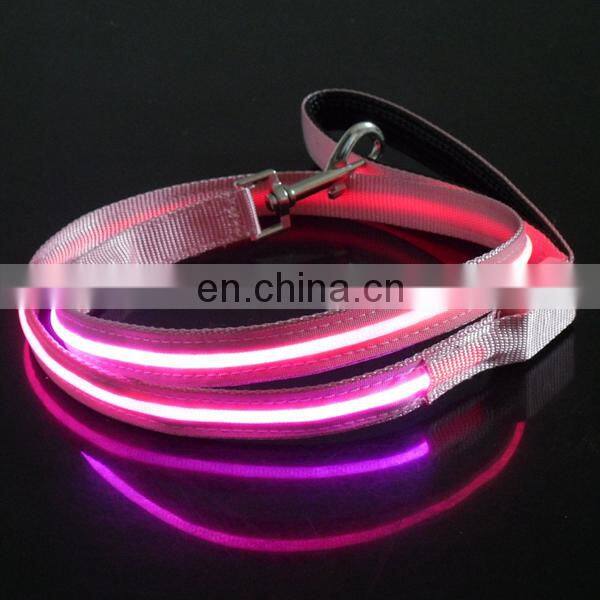 Popular electric flashing dog leash adjustable dog leash colorful leash