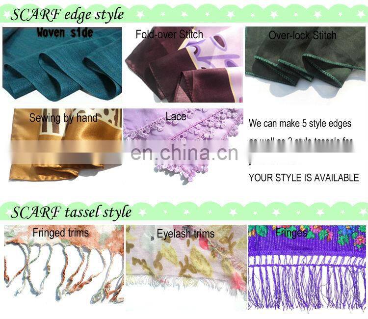 Ladies printed silk-like polyester scarf