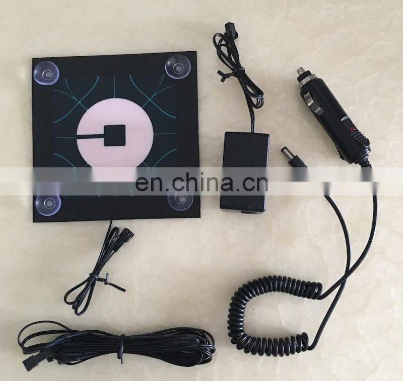 new uber glow car sticker with rubber suction cup attach on the car window DC3V USB DC12V inverter