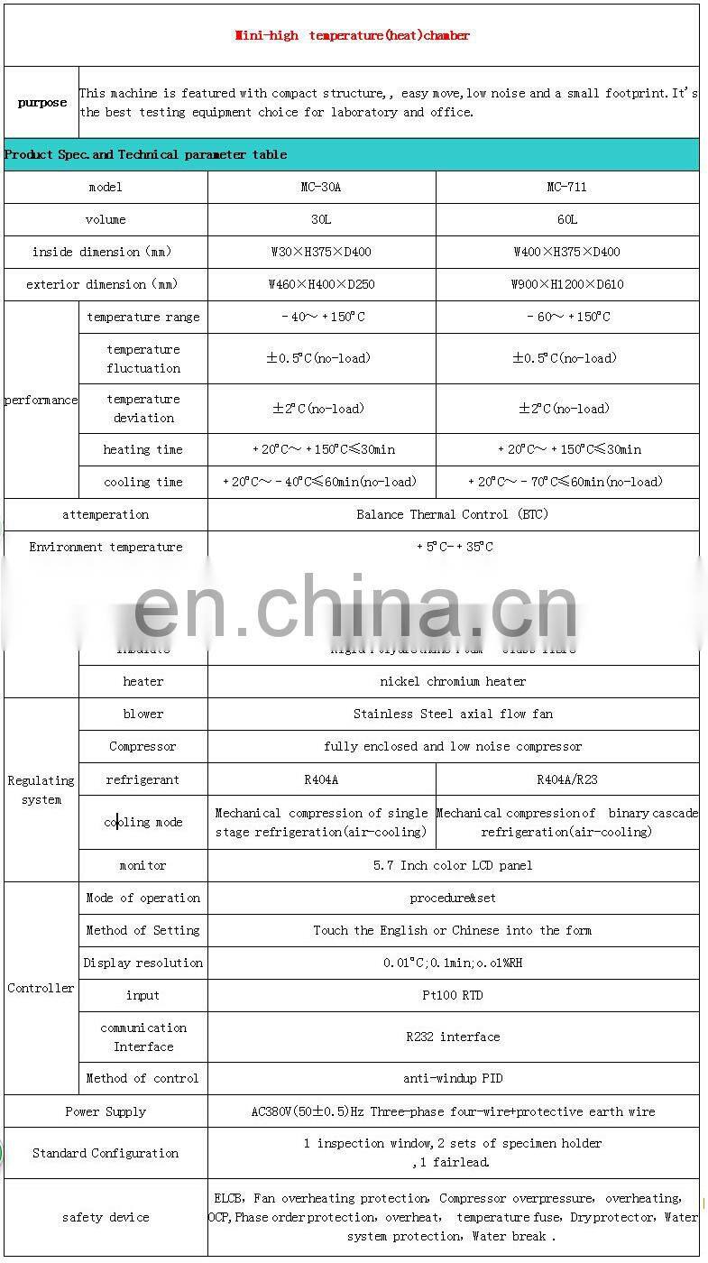 Mini-high temperature (heat) chamber,high quality chamber
