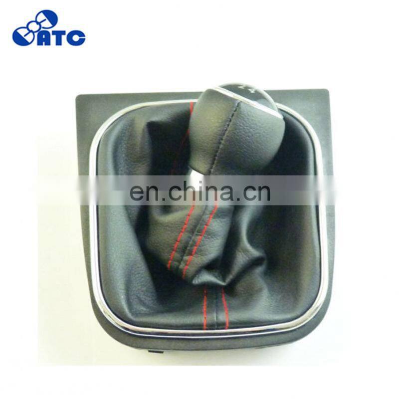 high quality 5-Speed Manual Leather Gear Shift Knob Red Stitch For VW GOLF MK6 Jetta OEM 1KD711113A