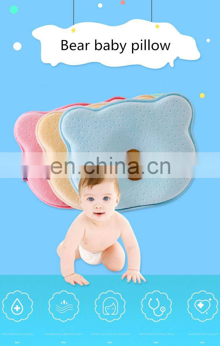 Baby Head Shaping Pillow with 100% Cotton Breathable and Memory Foam Preventing and Correcting Flat Head baby foam pillow