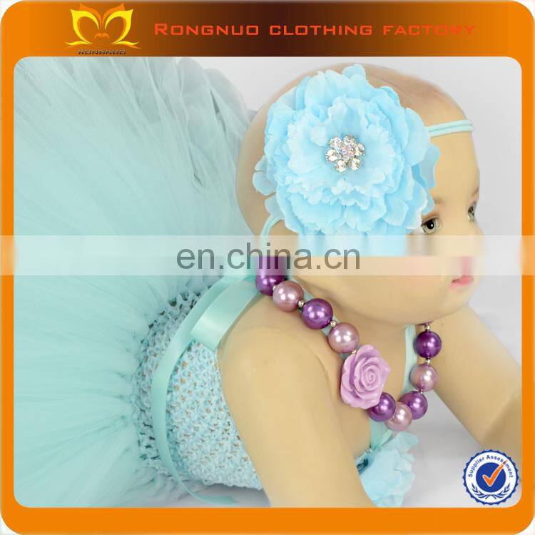 Wholesale Kids light Blue Tutu Dress Flower Girl Tulle Dress