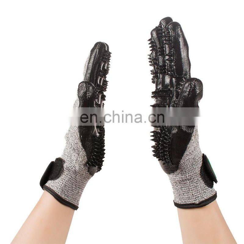Wholesale India Manufacture Massage Hair Removal Cleaning Bath Pet Dog Cat Grooming Gloves