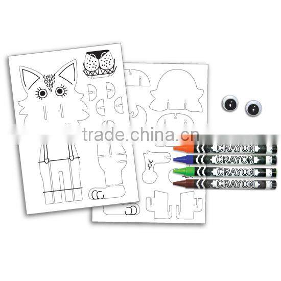wax crayon wolf character 3D puzzle