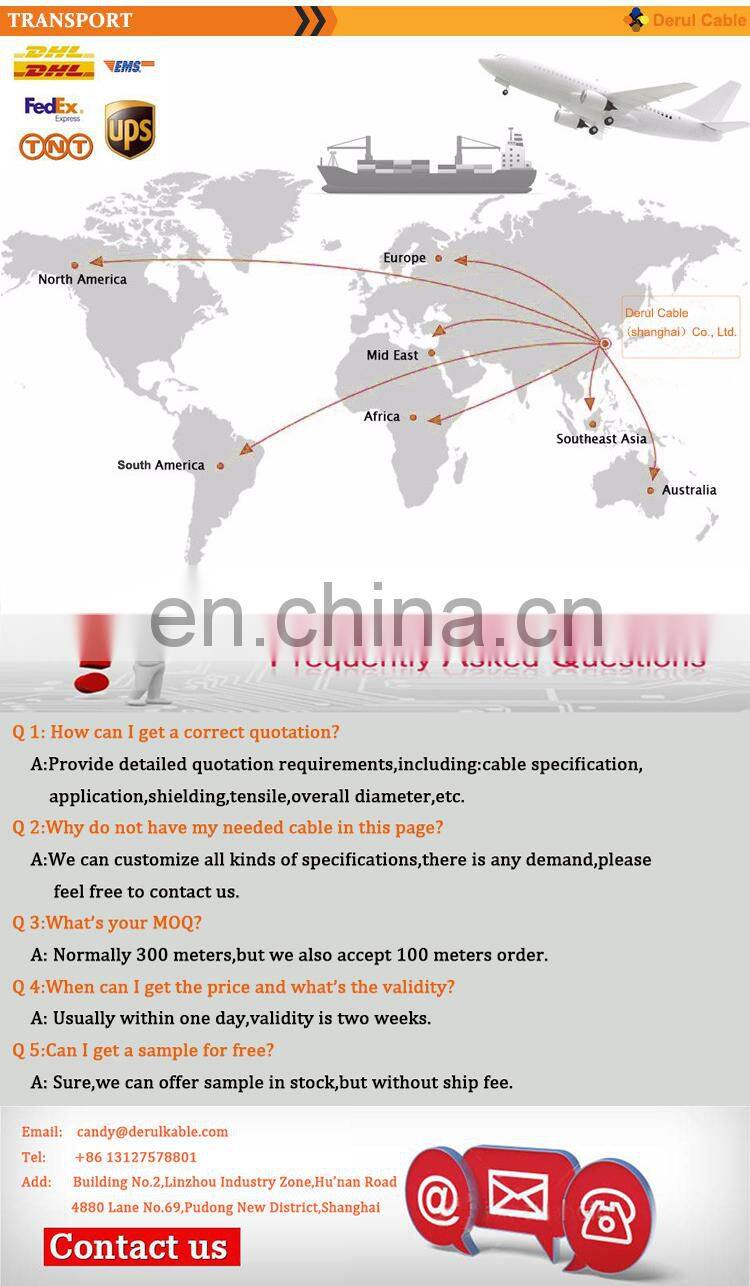 2 cores digital camera cable with spiral armored fiber optic cable flexible moving cable for data signal transmission
