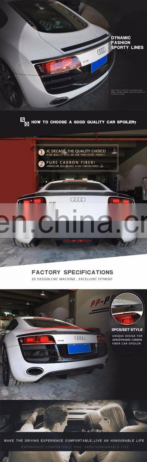 Carbon Fiber Deck Wing for Audi R8 GT V8 V10 08-14