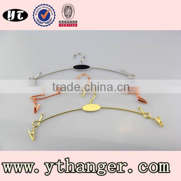 top quality fashion style metal wire shiny color lingerie hanger