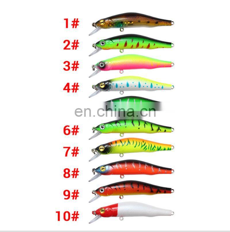 Amazon Middle and High-End Market 90mm 8.4g Wonderful Color Painting Fishing Floating Minnow fishing lure set tackle