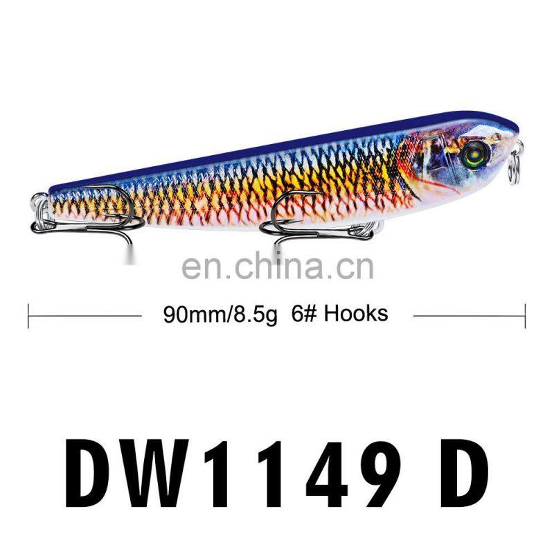 9CM Fishing Tackle Shop Pencil Luya Bait 8.5G Fake Bait 6# Black Nickel Hook