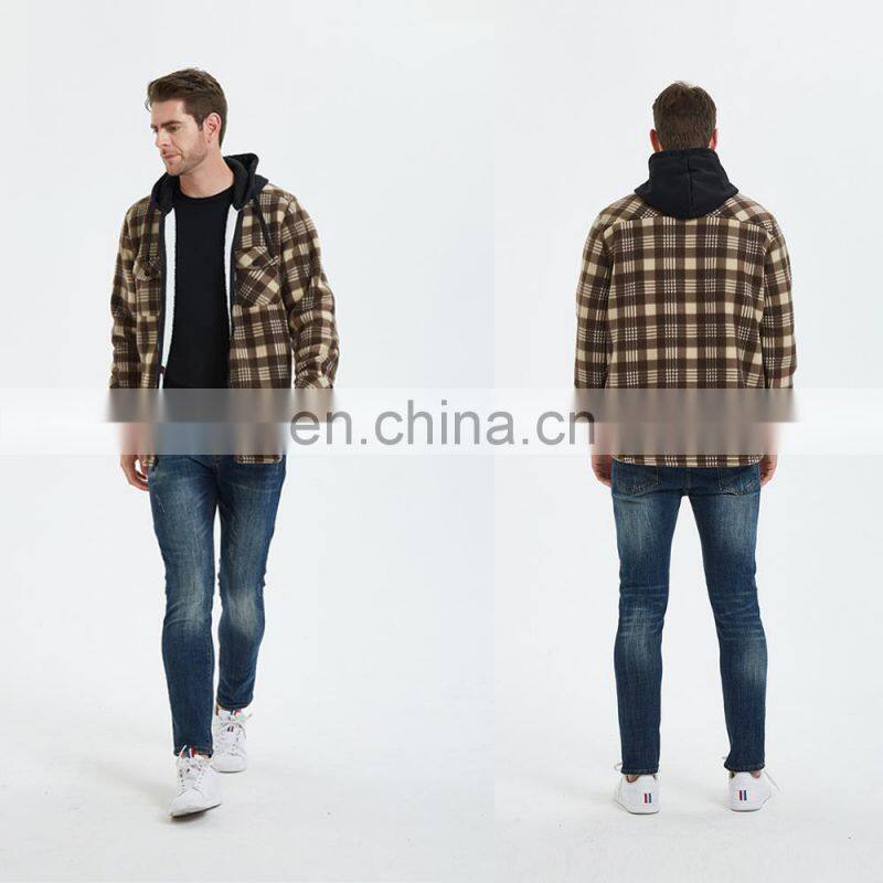 Christmas autumn and winter men's plus velvet thick warm jacket inch shirt men's trend student plaid shirt lamb velvet jacket