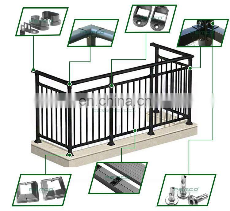 Modern Outdoor Fence Component Aluminum Handrail Balcony Picket Railing Aluminum Designs
