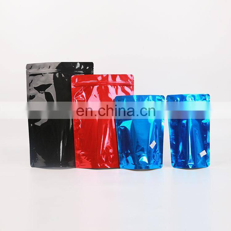 Factory New style colorful stand up pouch and zipper coffee bags With Tearing Notch