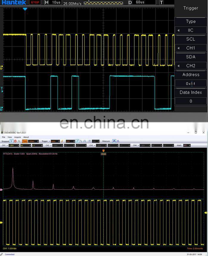 64K 250MHz Bandwidth 1GS/s Sample Rate Range Hantek DSO4254C 4CH Digital Oscilloscope