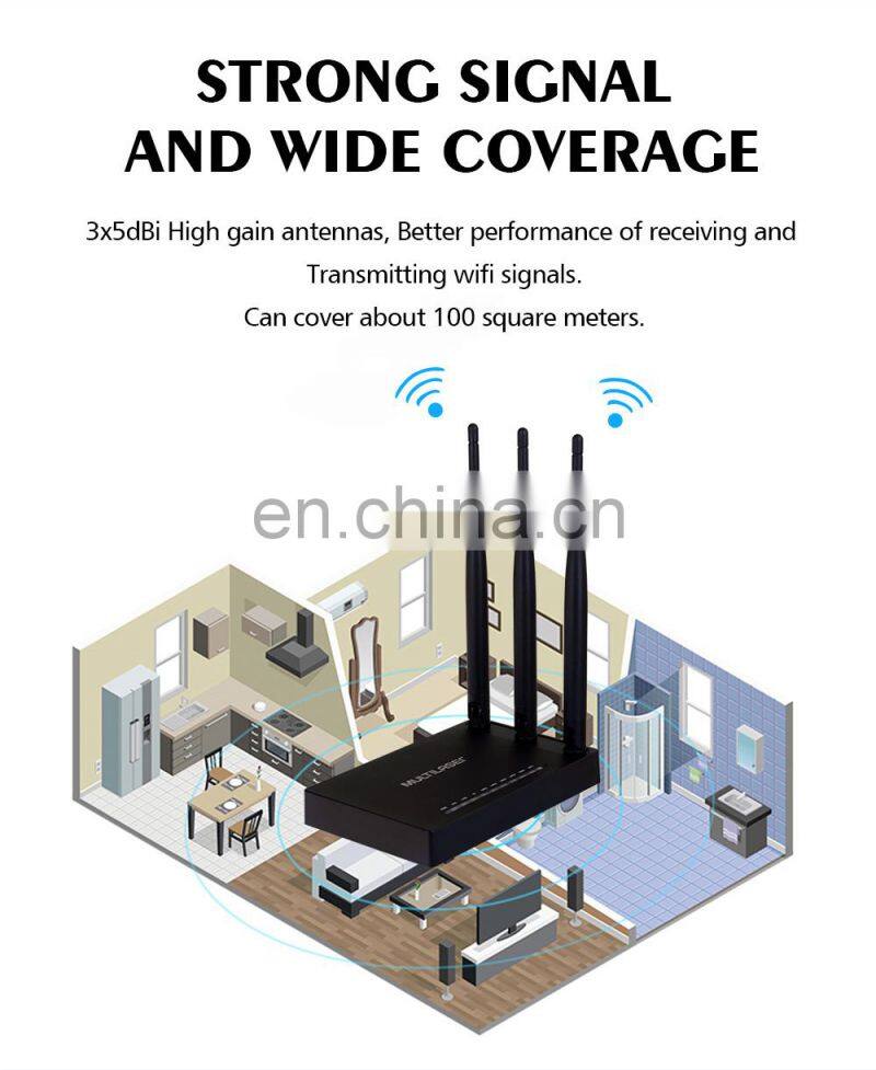 ALLINGE SDS1583 4G Industrial CPE Wireless Wifi Router Home Indoor Modem Long Range 3pcs External Antennas 1WAN/4LAN Port