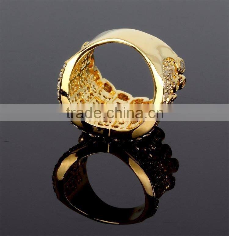 High Quality Fashion CZ Crown Shape Handmade Setting Luxury Ring Zircon Jewelry