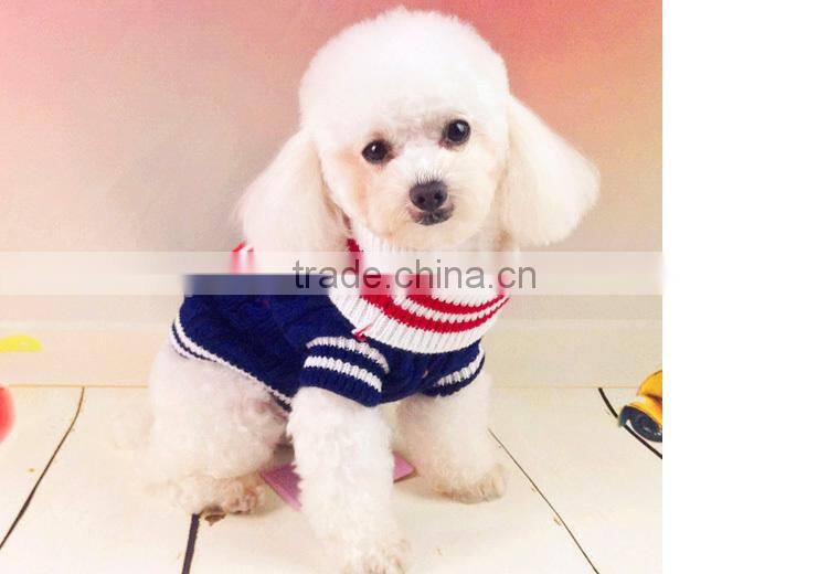 Wholesale first class fido dog clothes of knitting navy style for small dog