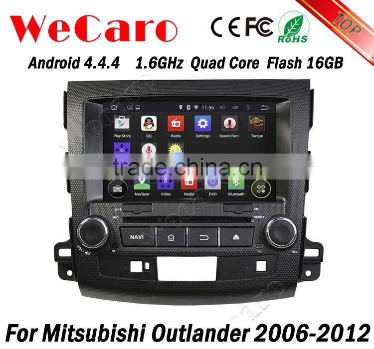 Wecaro 8" Android 4.4.4 car dvd player touch screen for mitsubishi outlander car audio WIFI 3G 1.6 ghz cpu 2006-2012