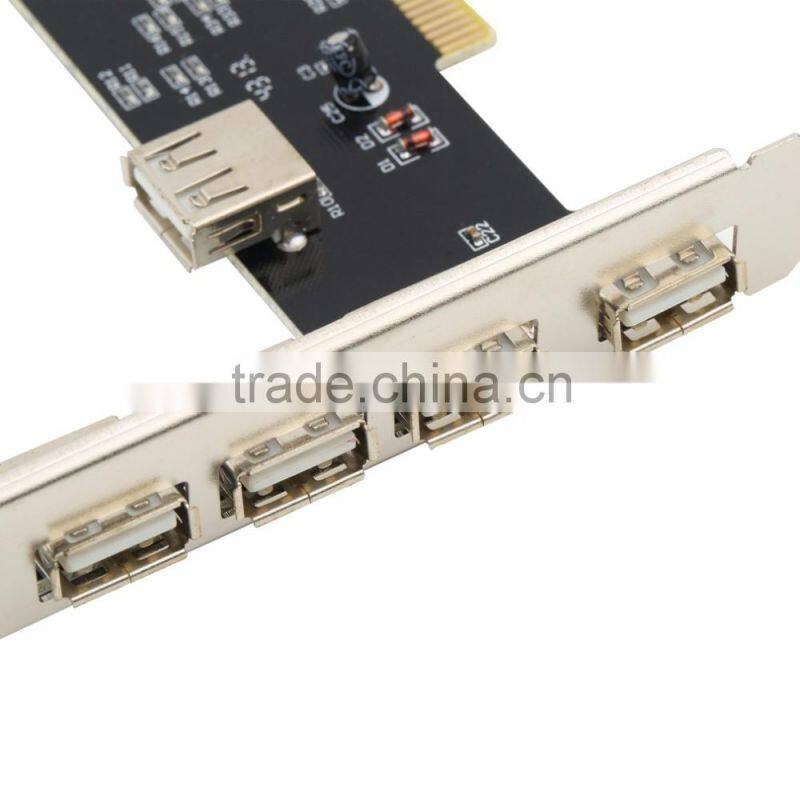 New 5 Ports USB 2.0 PCI HUB CARD PCI Controller Card ADAPTER PCI usb expansion card 480Mbps